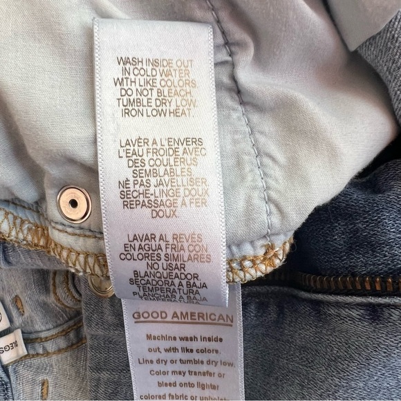 GOOD AMERICAN Denim Good Legs High Rise Jeans Raw Cascade Hem Size 10 / 30 - Picture 11 of 12